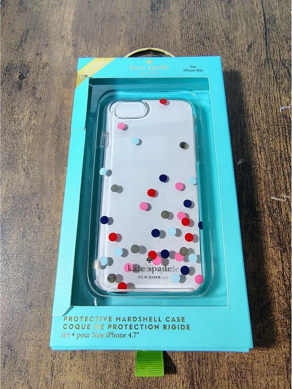 Kate Spade iPhone 6 6s Case Protective Hardshell Multicolor Confetti Dot Open Bx